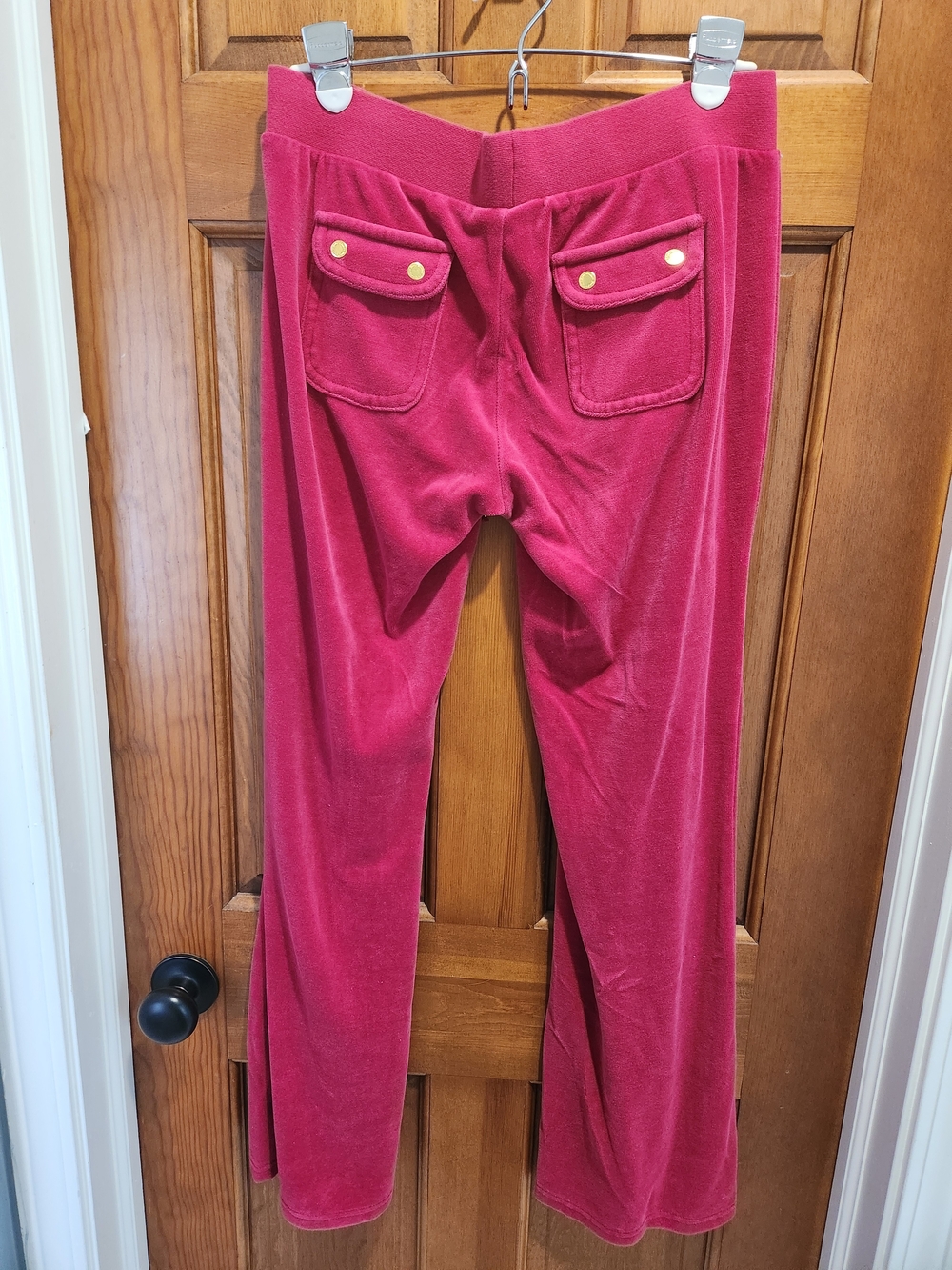Juicy Couture Girls' Hot Pink Velour Joggers with Crown Detail - Picture 3 of 4